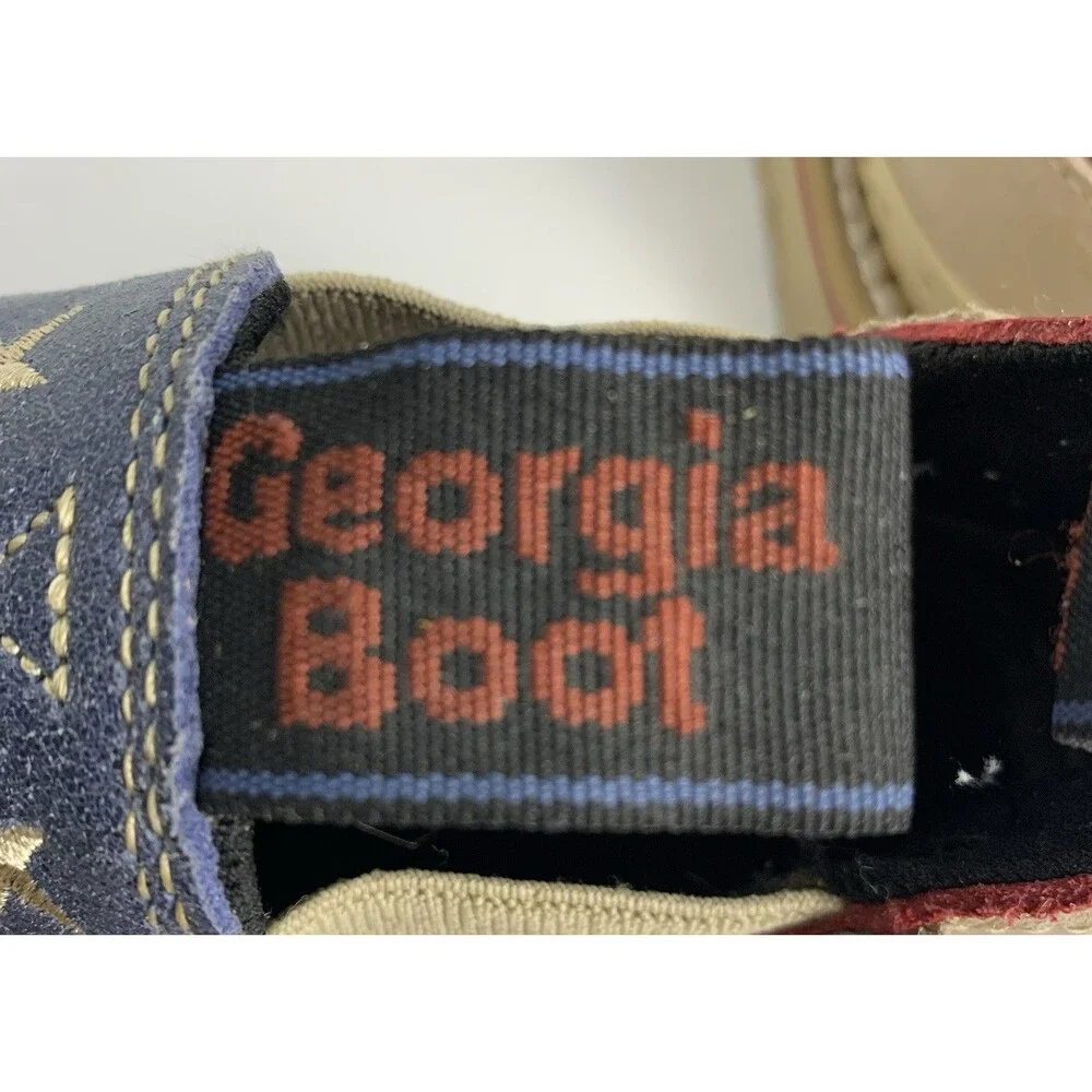 Georgia Giant Romeo Womens 8 Americana Red White Blue Slip Resistant - Picture 4 of 13